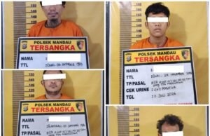 Lima Orang Diamankan Polsek Mandau Terkait Penyalahgunaan Sabu, Berawal dari Laporan Call Center 110