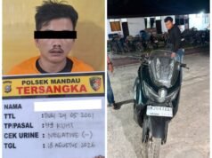 Opsnal Polsek Mandau Amankan Pelaku Curas, Sita Motor NMAX di Talang Mandi