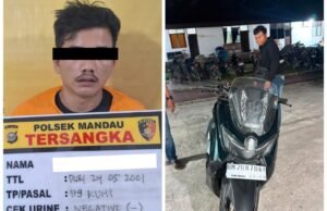 Opsnal Polsek Mandau Amankan Pelaku Curas, Sita Motor NMAX di Talang Mandi