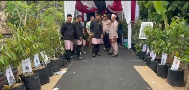 Pernikahan Putri Ketua DPRK Aceh Utara Dukung Gerakan Go Green Kapolres Lhokseumawe, Ucapan Selamat Diganti Bibit Pohon