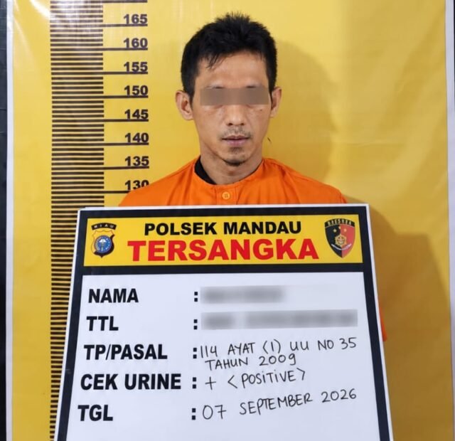 Opsnal Polsek Mandau Amankan Pria 36 Tahun Diduga Edarkan Sabu di Pasar Dwi Sartika