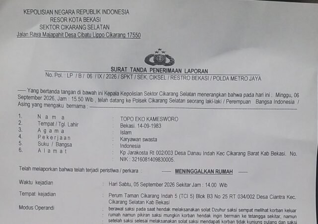 Perempuan Berkebutuhan Khusus Asal Cikarang Dilaporkan Hilang, Topo Eko Kamesworo berharap Adik Ditemukan