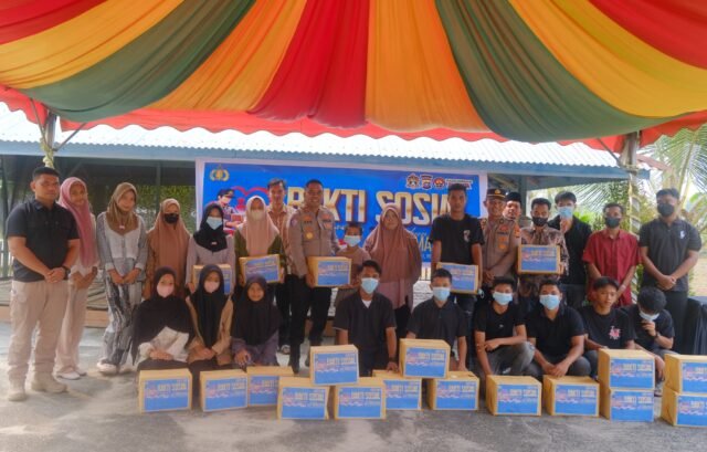 Peringati HUT ke 75 Humas Polri, Polres Bengkalis Salurkan 100 Paket Sembako ke Panti Asuhan Dayang Derma